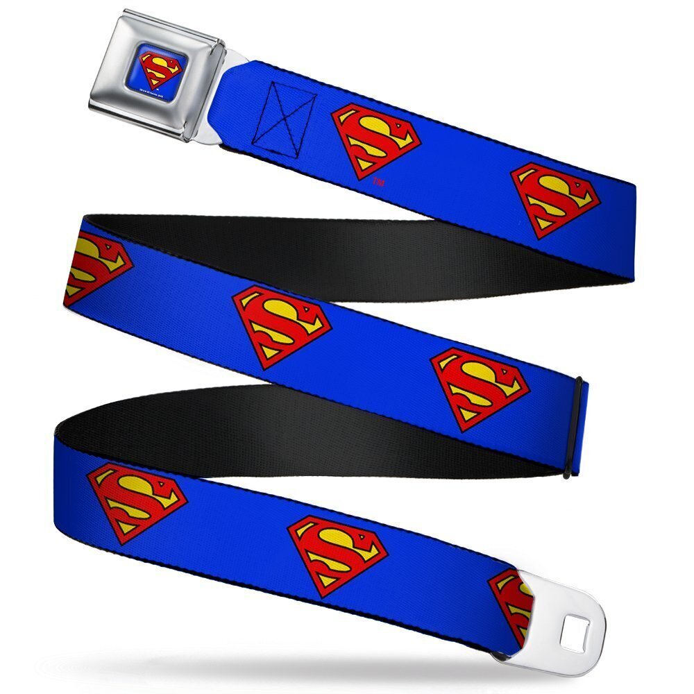 9709 Buckle-down Seatbelt Buckle - Superman Shield Blue 1.5" Wide 32-52